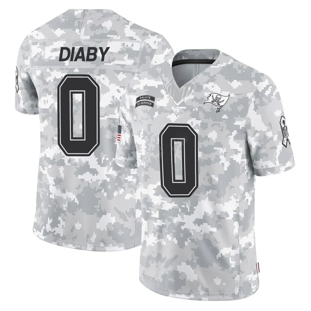 Punc TB.Buccaneers #0 Yaya Diaby Player Arctic Camo Limited Salute To Service Home Game Stitched Jerseys