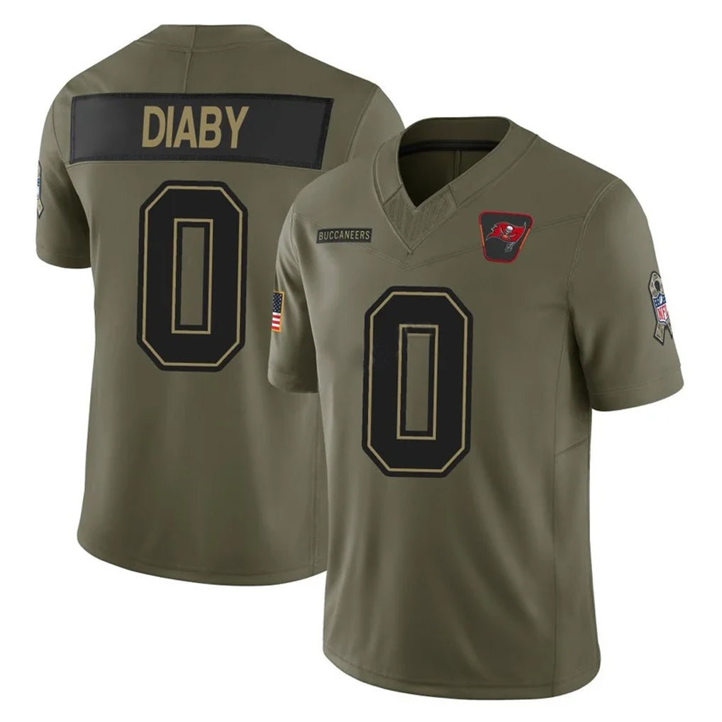 Punc TB.Buccaneers #0 Yaya Diaby Player Olive 2025 Salute To Service Limited Home Game Stitched Jerseys