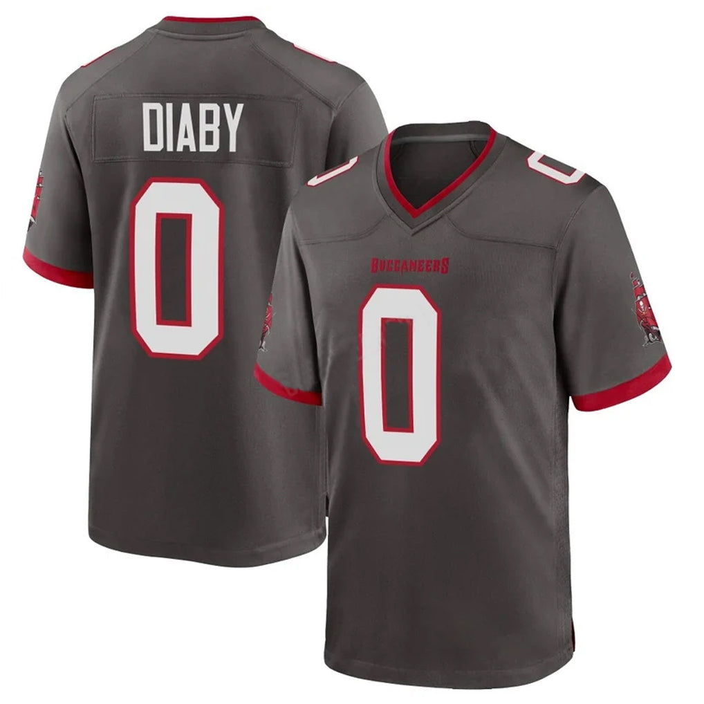 Punc TB.Buccaneers #0 Yaya Diaby Player Pewter Alternate Home Game Stitched Jerseys