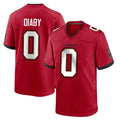 Punc TB.Buccaneers #0 Yaya Diaby Player Red Home Game Stitched Jerseys