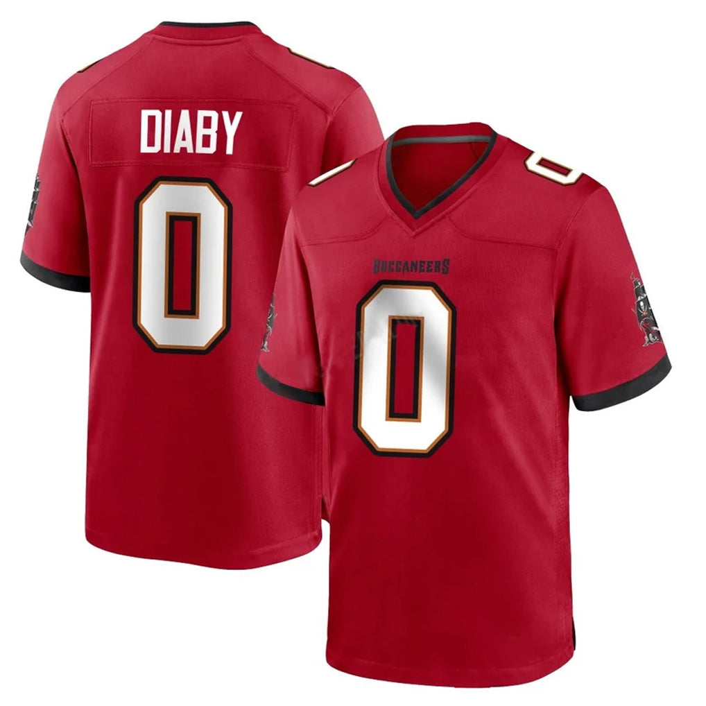 Punc TB.Buccaneers #0 Yaya Diaby Player Red Home Game Stitched Jerseys