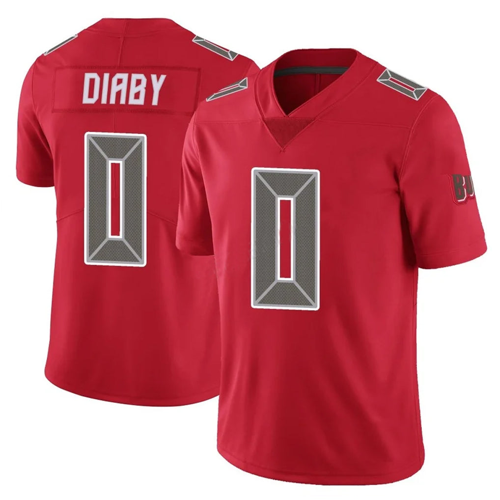 Punc TB.Buccaneers #0 Yaya Diaby Player Red Limited Color Rush Home Game Stitched Jerseys