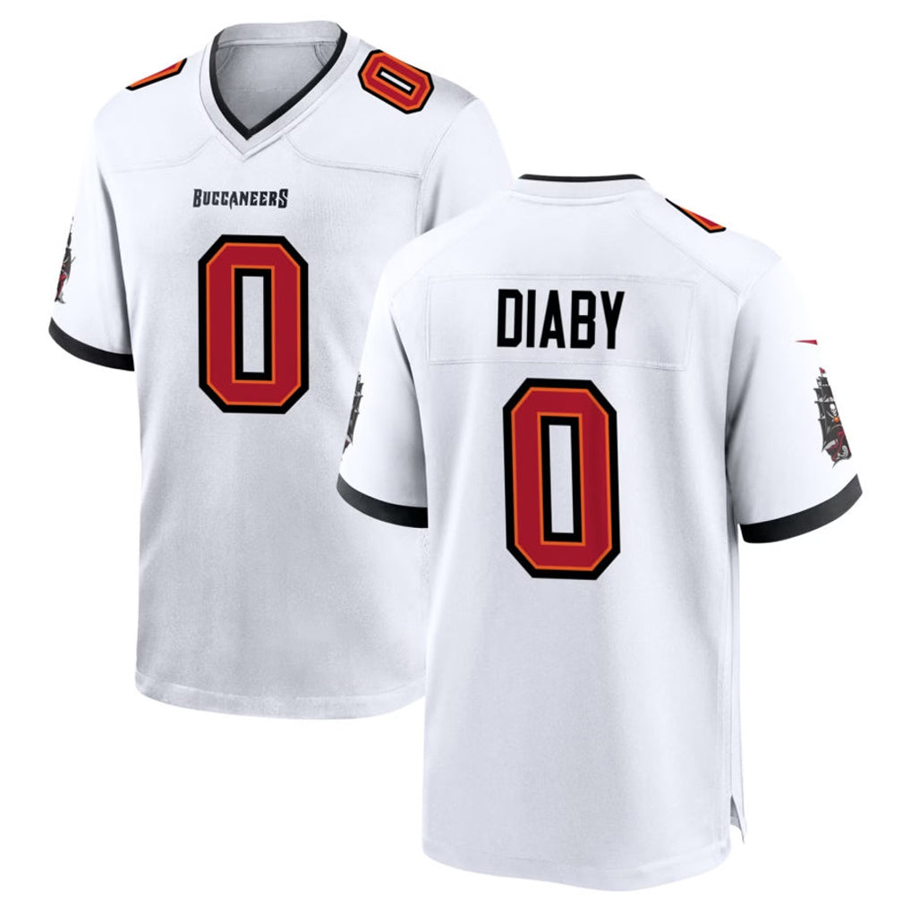 Punc TB.Buccaneers #0 Yaya Diaby Player White Home Game Stitched Jerseys