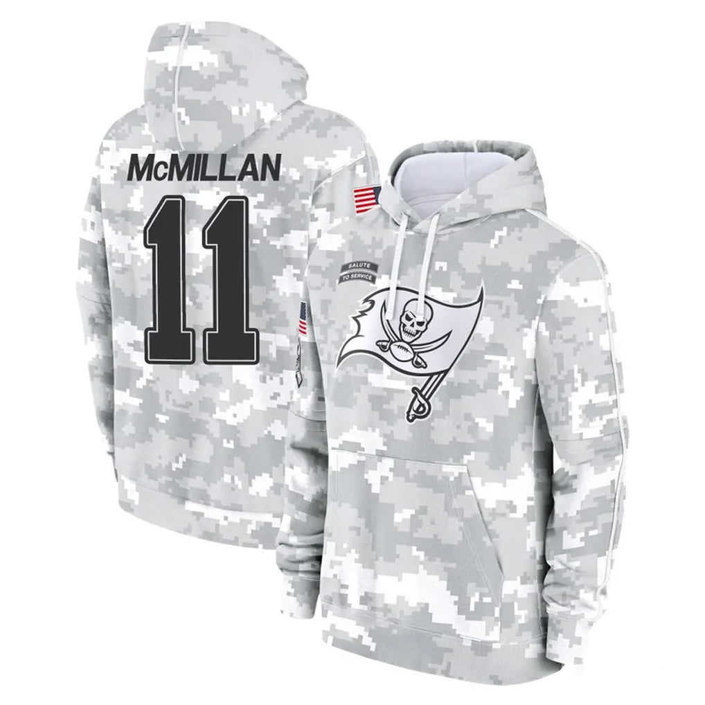 Punc TB.Buccaneers #11 Jalen McMillan Player Arctic Camo Limited Salute to Service Pullover Hoodies Game Stitched Jerseys