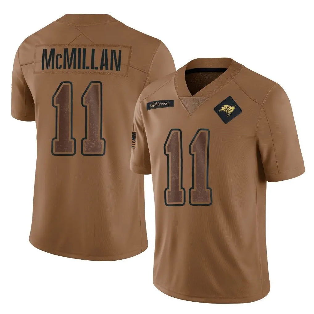 Punc TB.Buccaneers #11 Jalen McMillan Player Brown Limited Salute To Service Home Game Stitched Jerseys