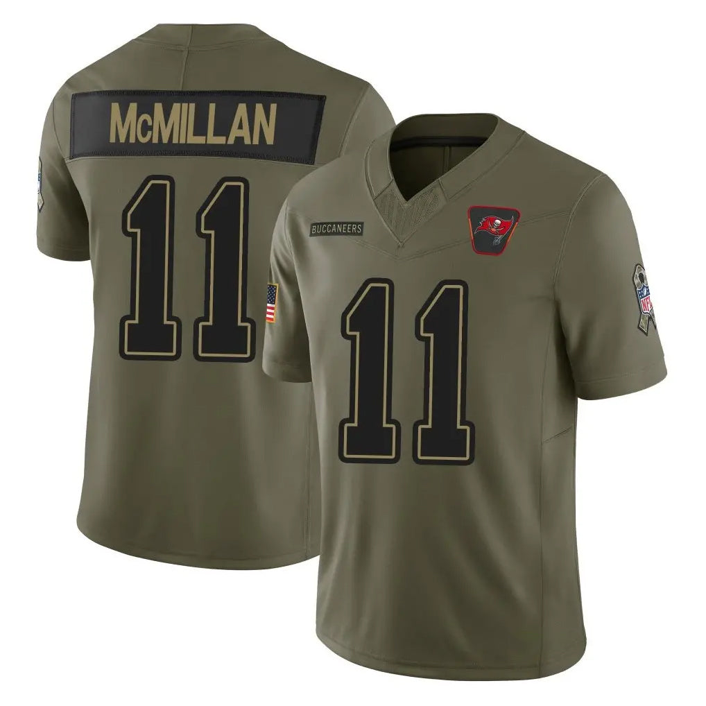 Punc TB.Buccaneers #11 Jalen McMillan Player Olive 2025 Salute To Service Limited Home Game Stitched Jerseys