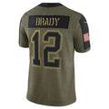 Punc TB.Buccaneers #12 Tom Brady Player Olive Salute To Service Stitched Jerseys