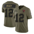 Punc TB.Buccaneers #12 Tom Brady Player Olive Salute To Service Vapor Limited Stitched Jerseys