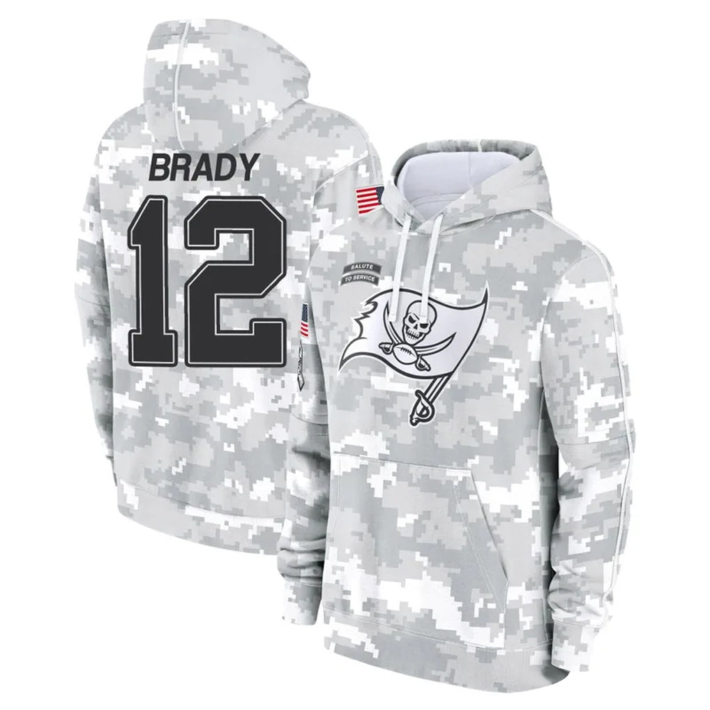 Punc TB.Buccaneers #12 Tom Brady Player Salute to Service Hoodies Stitched Jerseys
