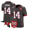 Punc TB.Buccaneers #14 Chris Godwin Jr. Player Pewter Limited 2026 Season Vapor F.U.S.E. Home Game Stitched Jerseys