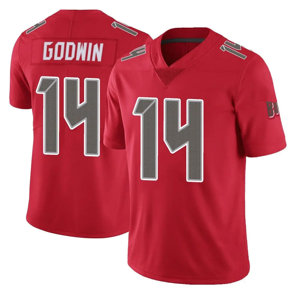 Punc TB.Buccaneers #14 Chris Godwin Jr. Player Red Limited Color Rush Home Game Stitched Jerseys