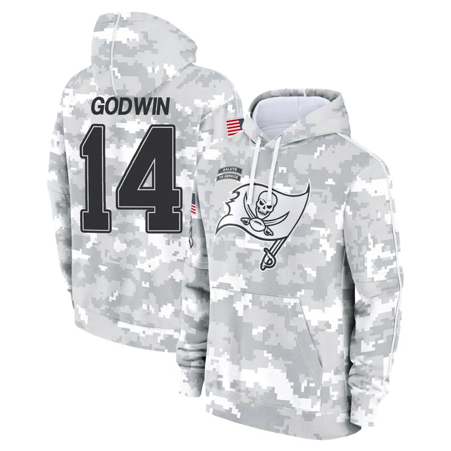 Punc TB.Buccaneers #14 Chris Godwin Jr. Player Salute to Service Hoodies Stitched Jerseys