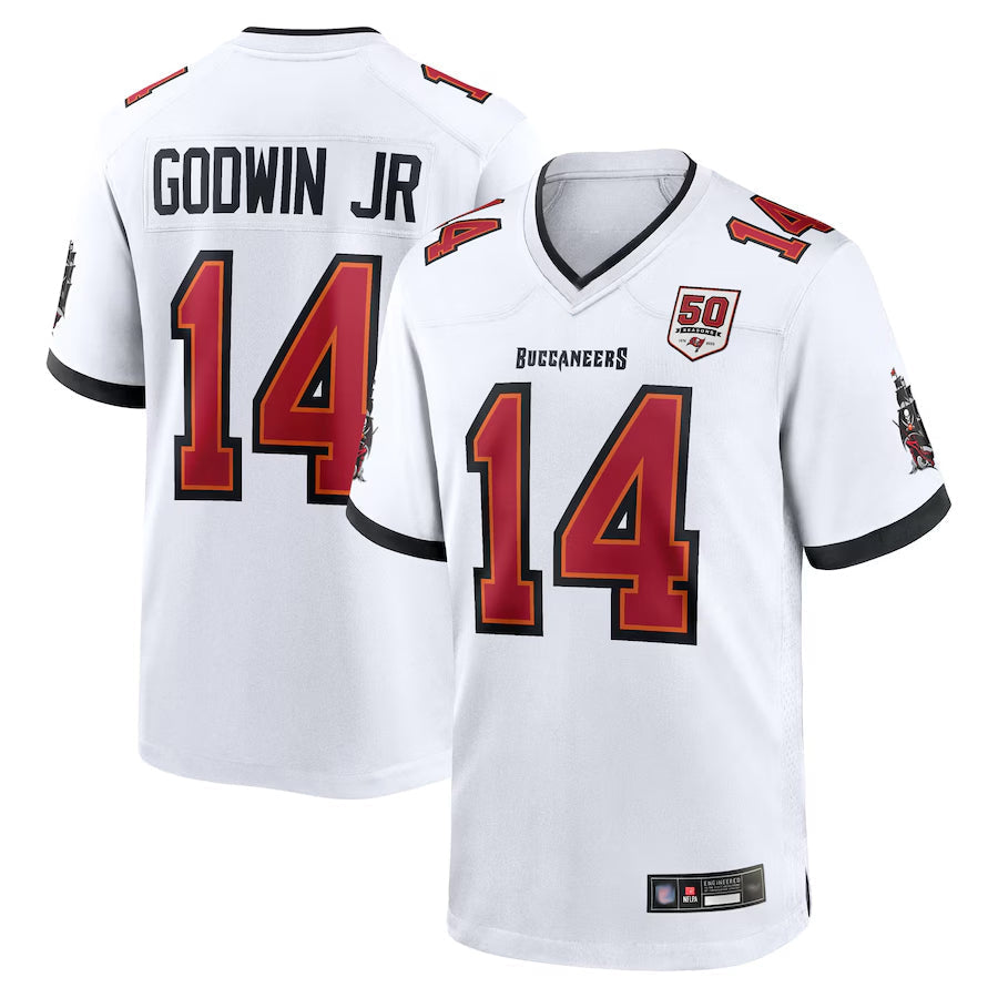 Punc TB.Buccaneers #14 Chris Godwin Jr. Player White 50th Anniversary Game Stitched Jerseys