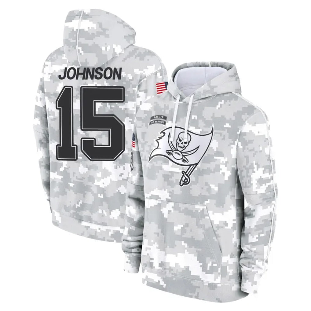Punc TB.Buccaneers #15 Tez Johnson Player Arctic Camo Limited Salute to Service Pullover Hoodies Game Stitched Jerseys