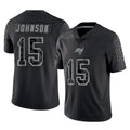 Punc TB.Buccaneers #15 Tez Johnson Player Black Reflective Limited Home Game Stitched Jerseys