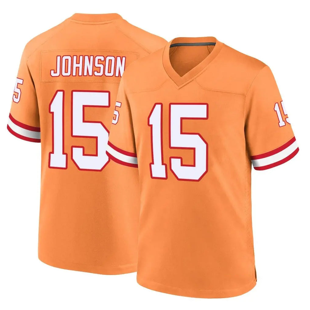 Punc TB.Buccaneers #15 Tez Johnson Player Orange Throwback Home Game Stitched Jerseys