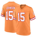 Punc TB.Buccaneers #15 Tez Johnson Player Orange Throwback Home Game Stitched Jerseys