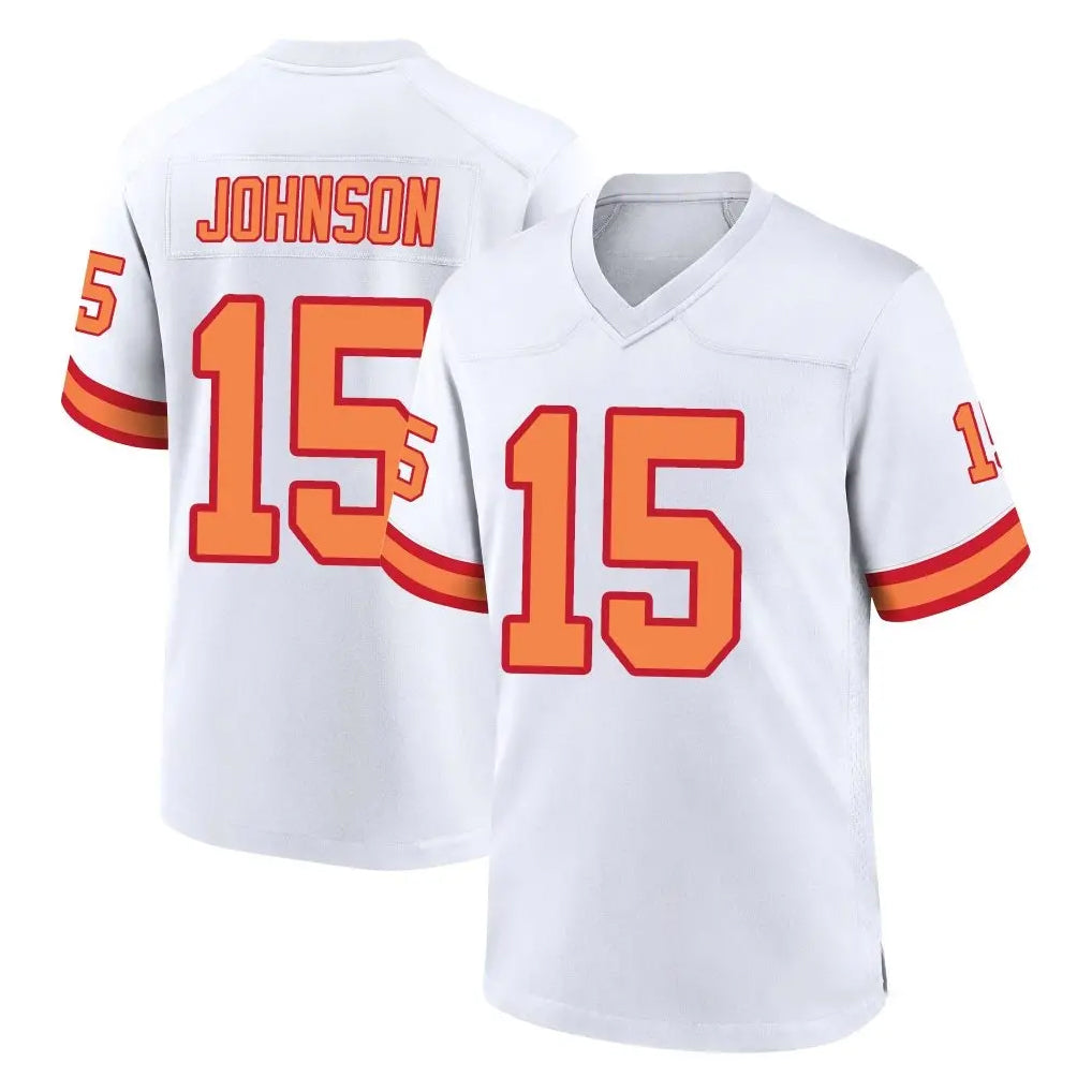 Punc TB.Buccaneers #15 Tez Johnson Player White '76 Home Game Stitched Jerseys