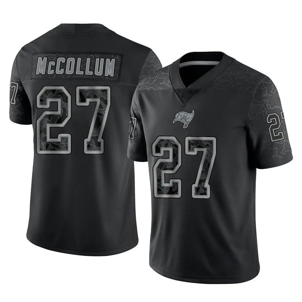Punc TB.Buccaneers #27 Zyon McCollum Player Black Reflective Limited Home Game Stitched Jerseys