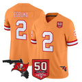 Punc TB.Buccaneers #2 Emeka Egbuka Player Orange 50th Season Vapor Limited Home Game Stitched Jerseys