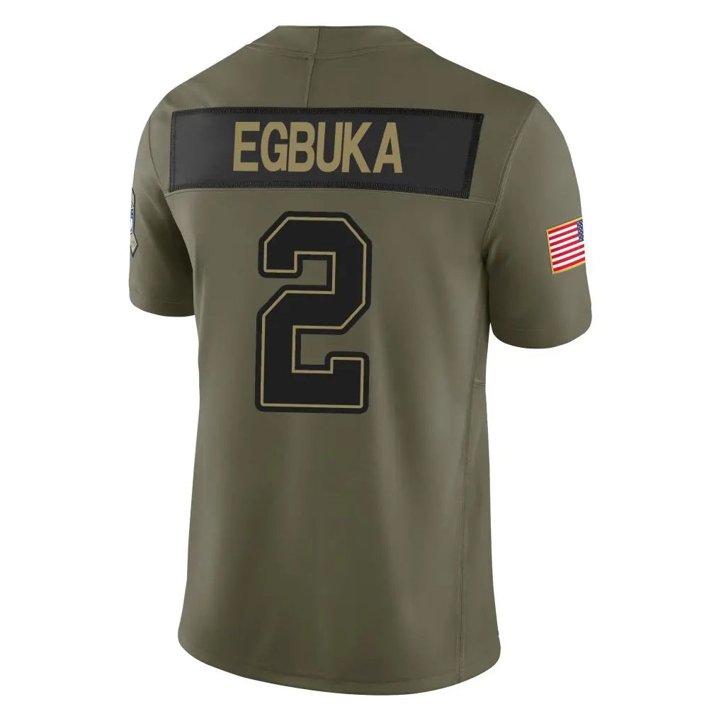 Punc TB.Buccaneers #2 Emeka Egbuka Player Salute to Service Limited Olive Stitched Jerseys