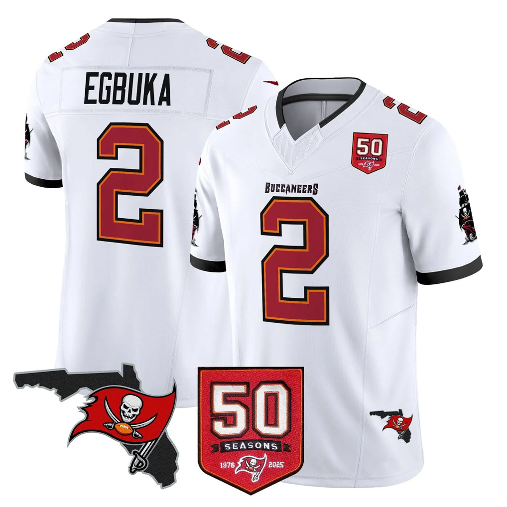 Punc TB.Buccaneers #2 Emeka Egbuka Player White Limited 2026 Season Vapor F.U.S.E. Home Game Stitched Jerseys