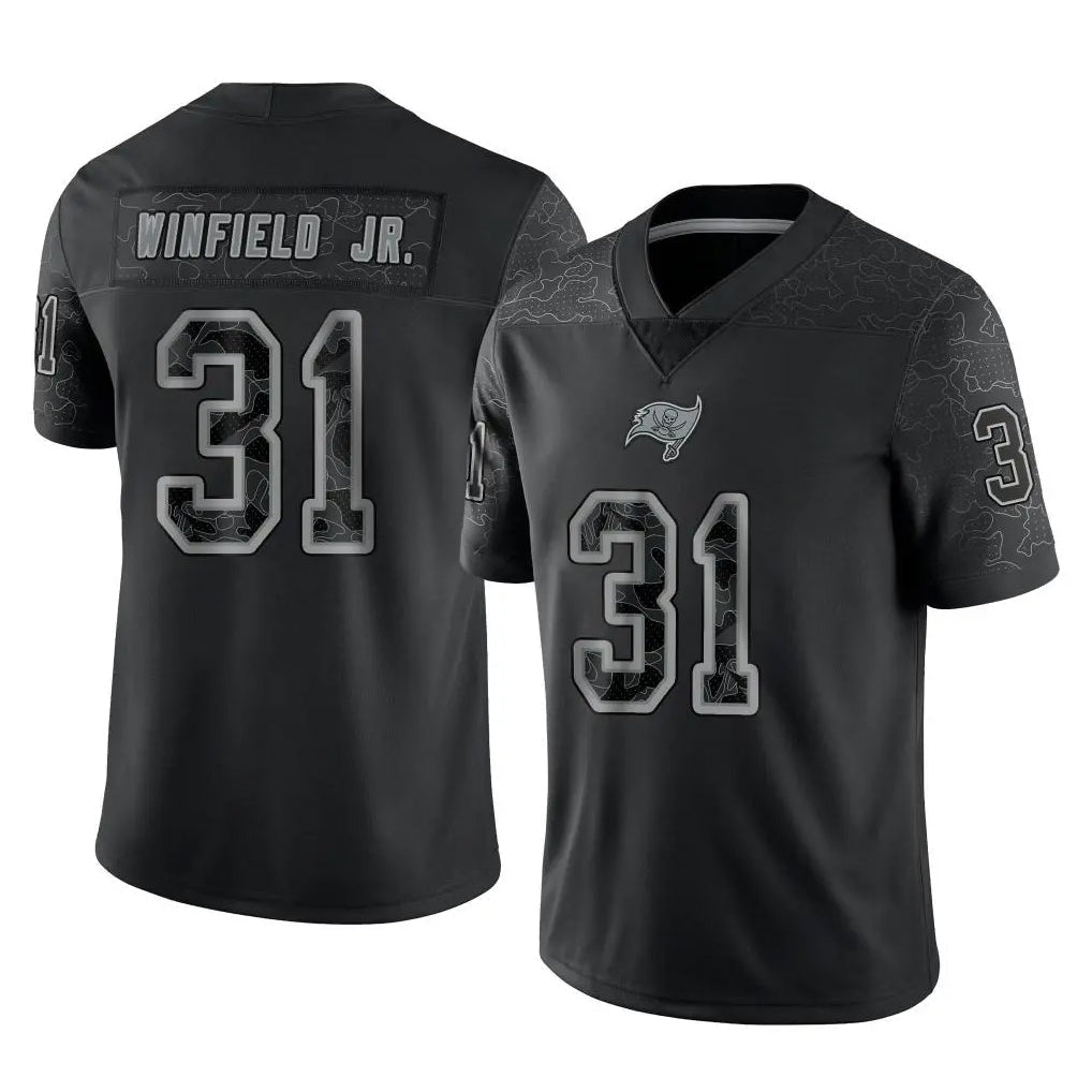 Punc TB.Buccaneers #31 Antoine Winfield Jr. Player Black Reflective Limited Home Game Stitched Jerseys