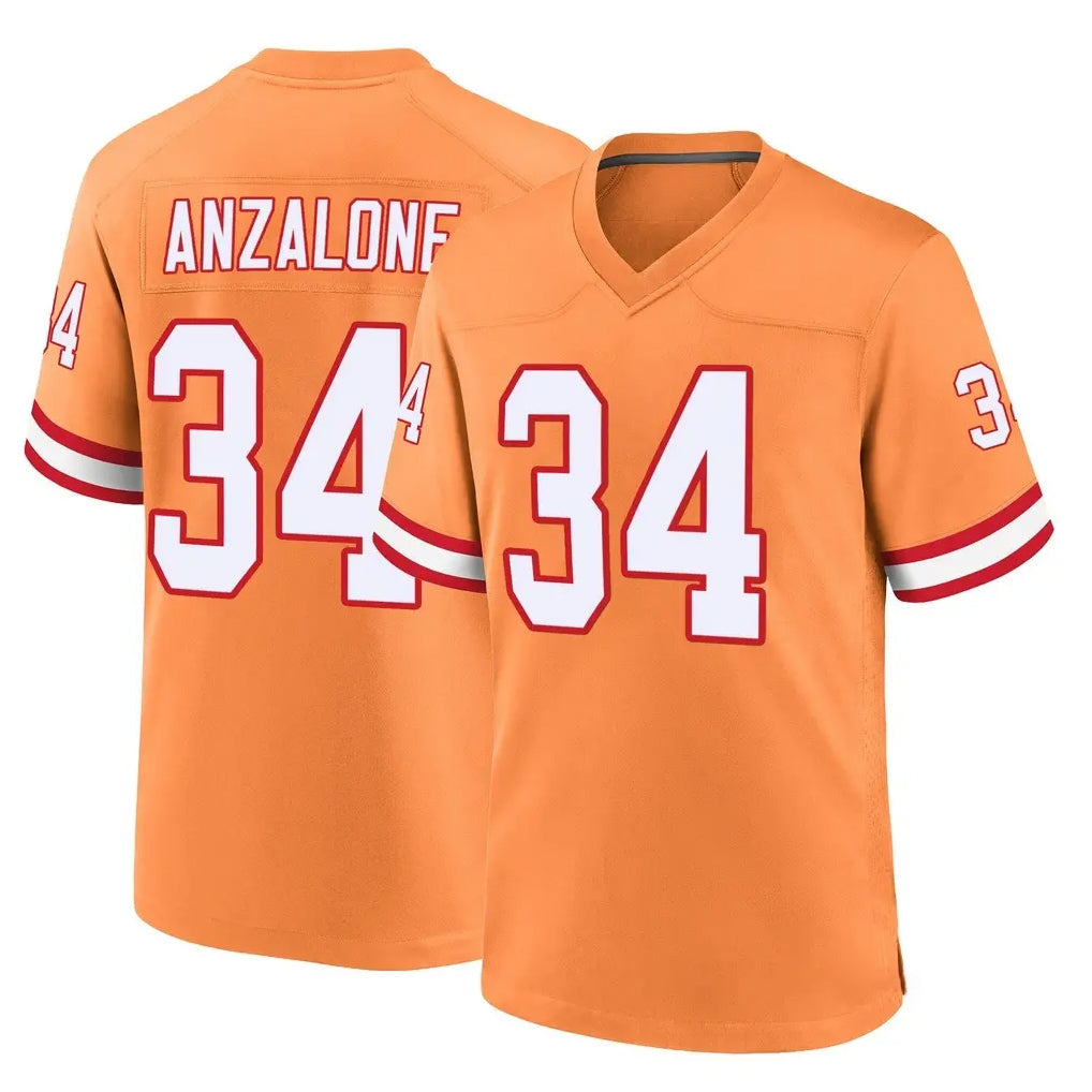 Punc TB.Buccaneers #34 Alex Anzalone Player Orange Throwback Home Game Stitched Jerseys