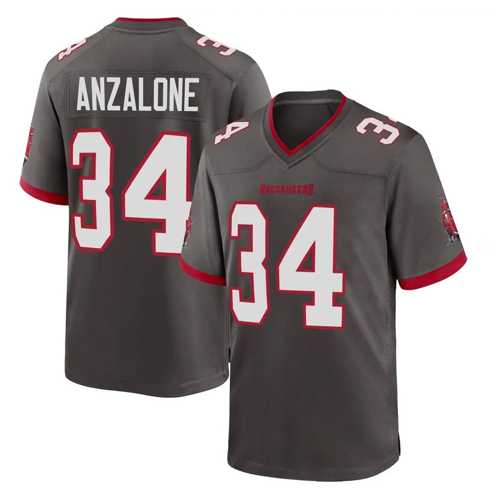 Punc TB.Buccaneers #34 Alex Anzalone Player Pewter Alternate Home Game Stitched Jerseys