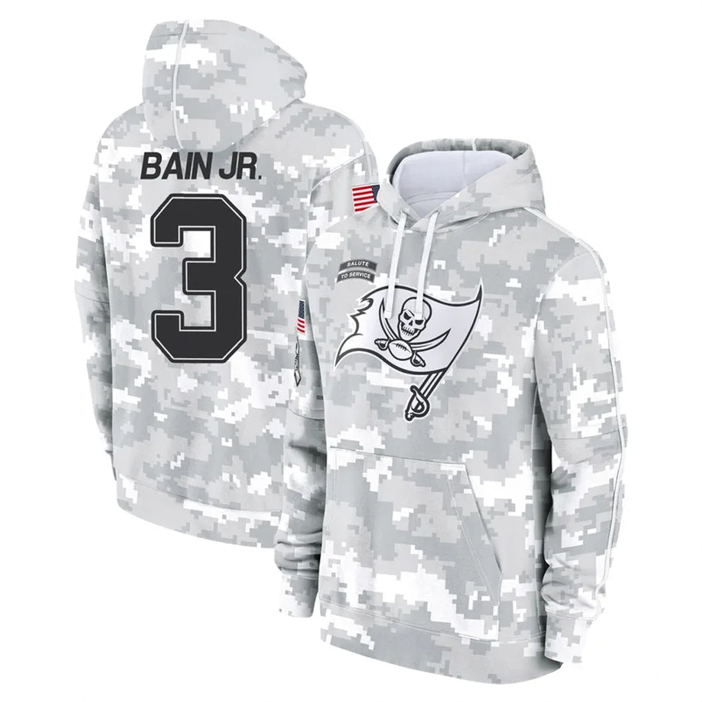 Punc TB.Buccaneers #3 Rueben Bain Jr. Player Arctic Camo Limited Salute to Service Pullover Hoodies Game Stitched Jerseys