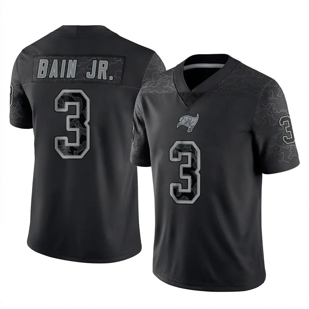 Punc TB.Buccaneers #3 Rueben Bain Jr. Player Black Reflective Limited Home Game Stitched Jerseys