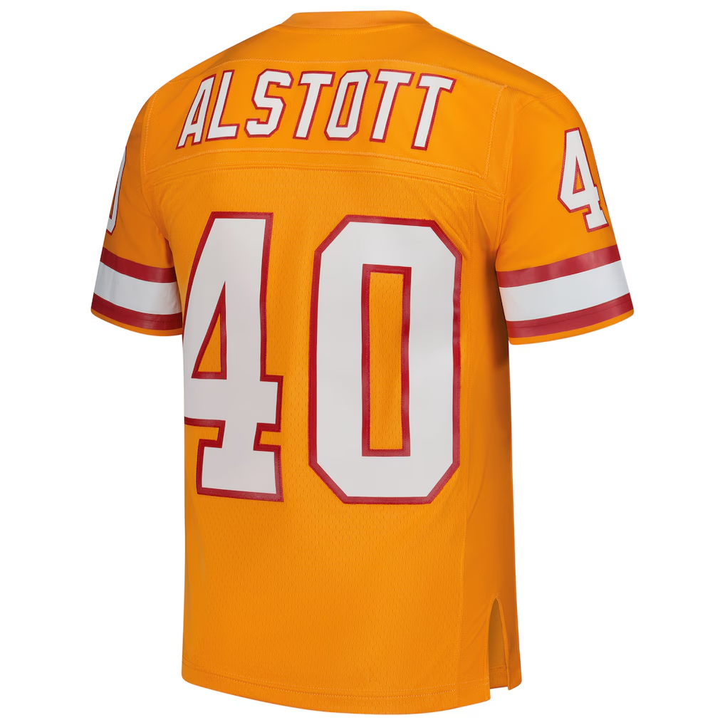 Punc TB.Buccaneers #40 Mike Alstott Mitchell & Ness Orange Legacy Replica Stitched Puhic Jersey