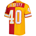 Punc TB.Buccaneers #40 Mike Alstott Mitchell & Ness OrangeRed 1996 Split Legacy Replica Stitched Puhic Jersey
