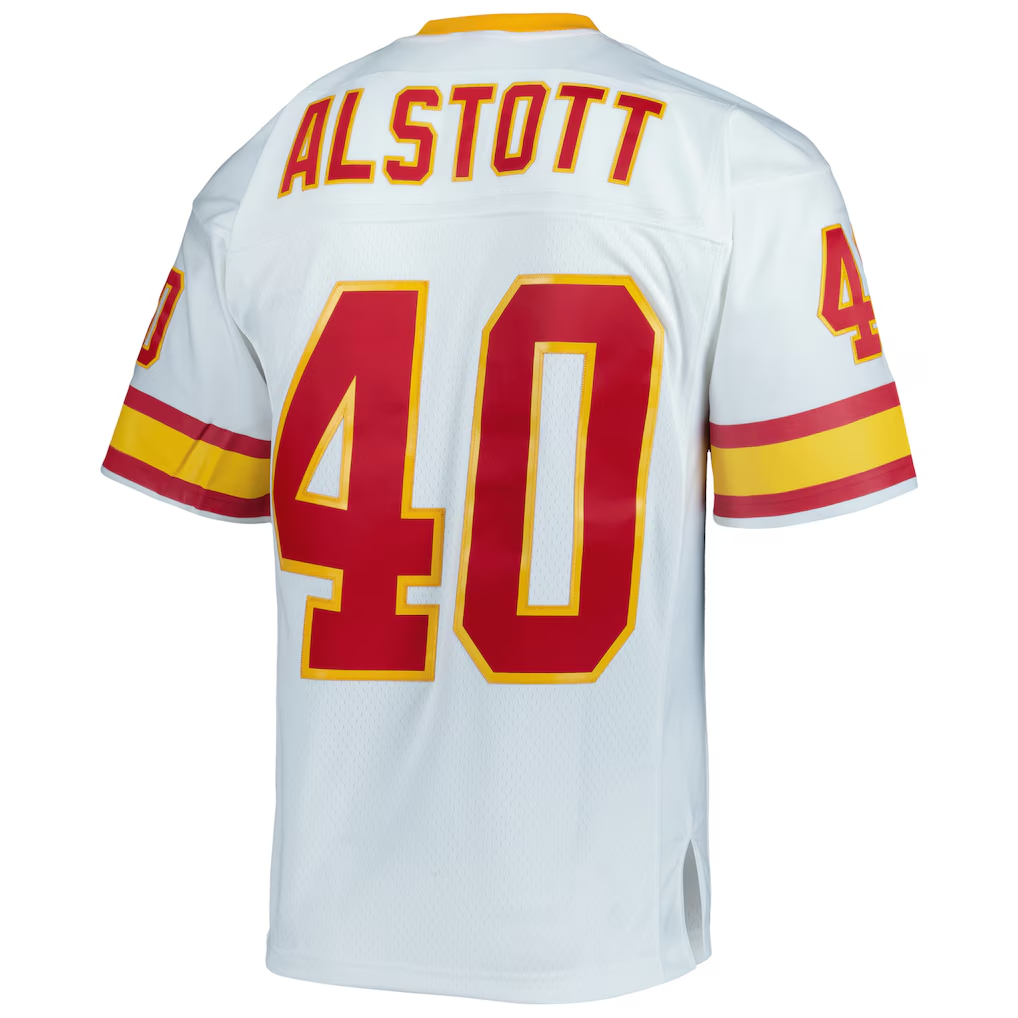 Punc TB.Buccaneers #40 Mike Alstott Mitchell & Ness White Legacy Replica Stitched Puhic Jersey