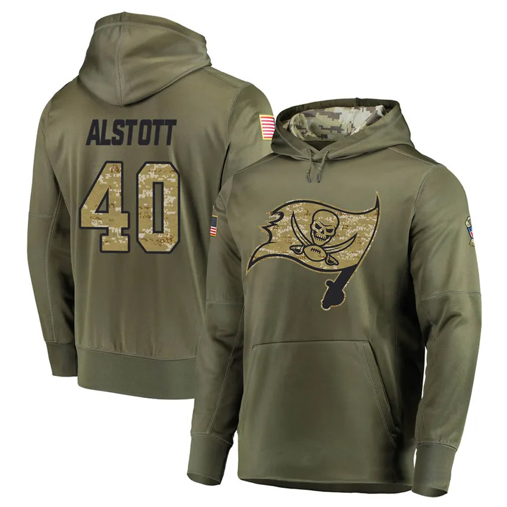 Punc TB.Buccaneers #40 Mike Alstott Player Olive Salute to Service Hoodies Stitched Jerseys