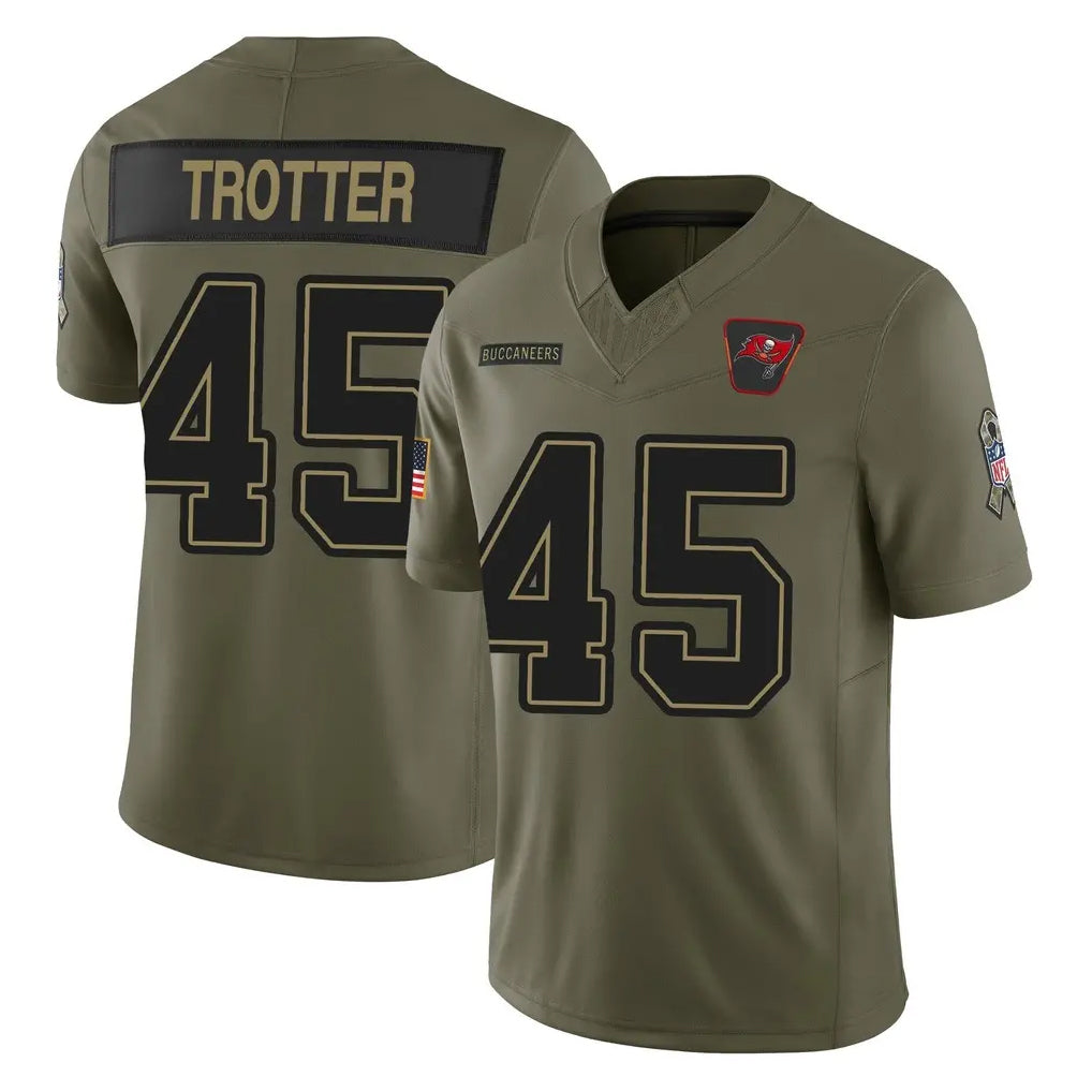 Punc TB.Buccaneers #45 Josiah Trotter Player Olive 2025 Salute To Service Limited Home Game Stitched Jerseys