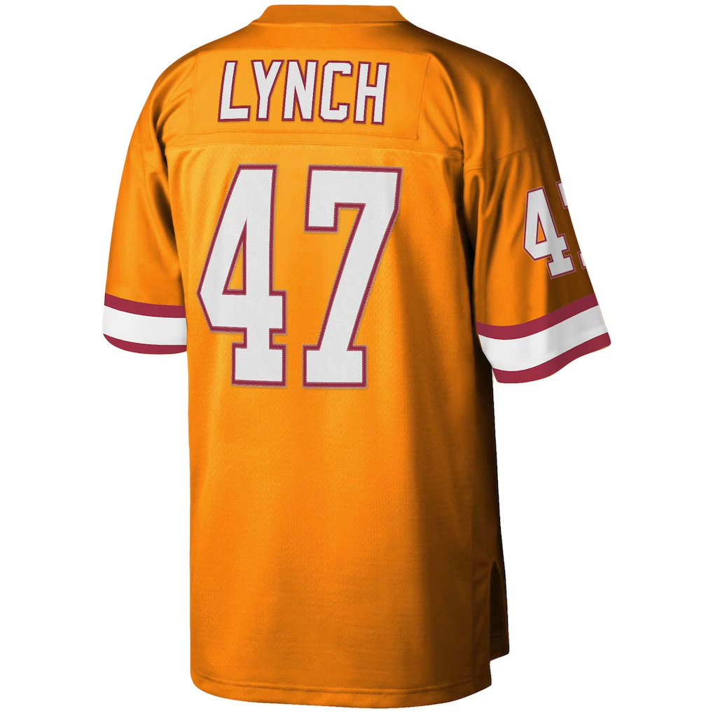 Punc TB.Buccaneers #47 John Lynch Mitchell & Ness Orange Big & Tall 1995 Legacy Retired Player Jersey