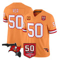 Punc TB.Buccaneers #50 Vita Vea Player Orange 50th Season Vapor Limited Home Game Stitched Jerseys