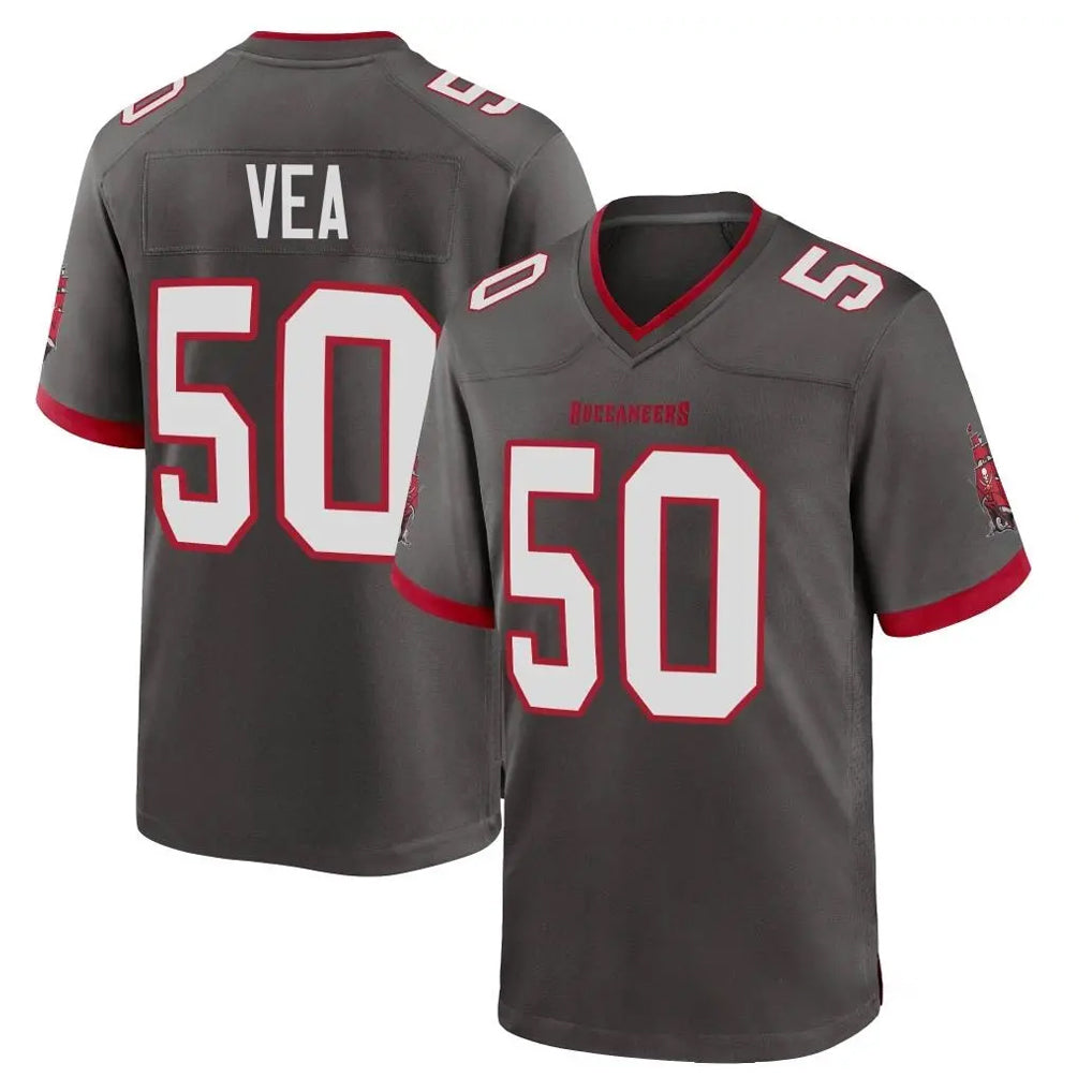 Punc TB.Buccaneers #50 Vita Vea Player Pewter Alternate Home Game Stitched Jerseys