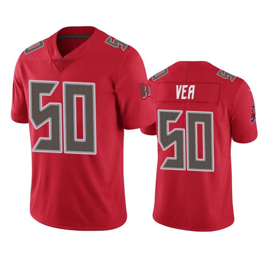 Punc TB.Buccaneers #50 Vita Vea Player Red Limited Color Rush Home Game Stitched Jerseys