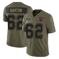 Punc TB.Buccaneers #62 Graham Barton Player Olive 2025 Salute To Service Limited Home Game Stitched Jerseys
