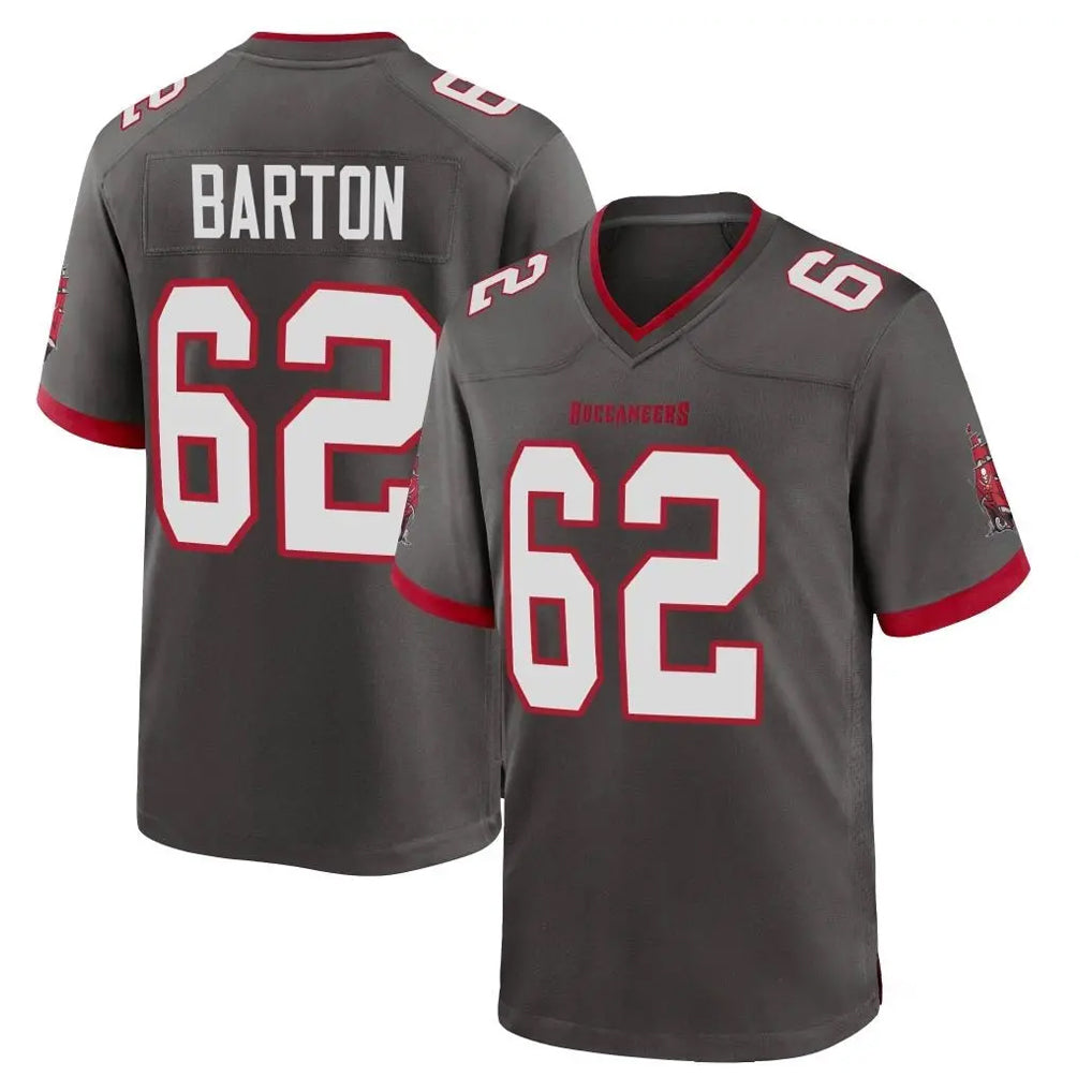 Punc TB.Buccaneers #62 Graham Barton Player Pewter Alternate Home Game Stitched Jerseys