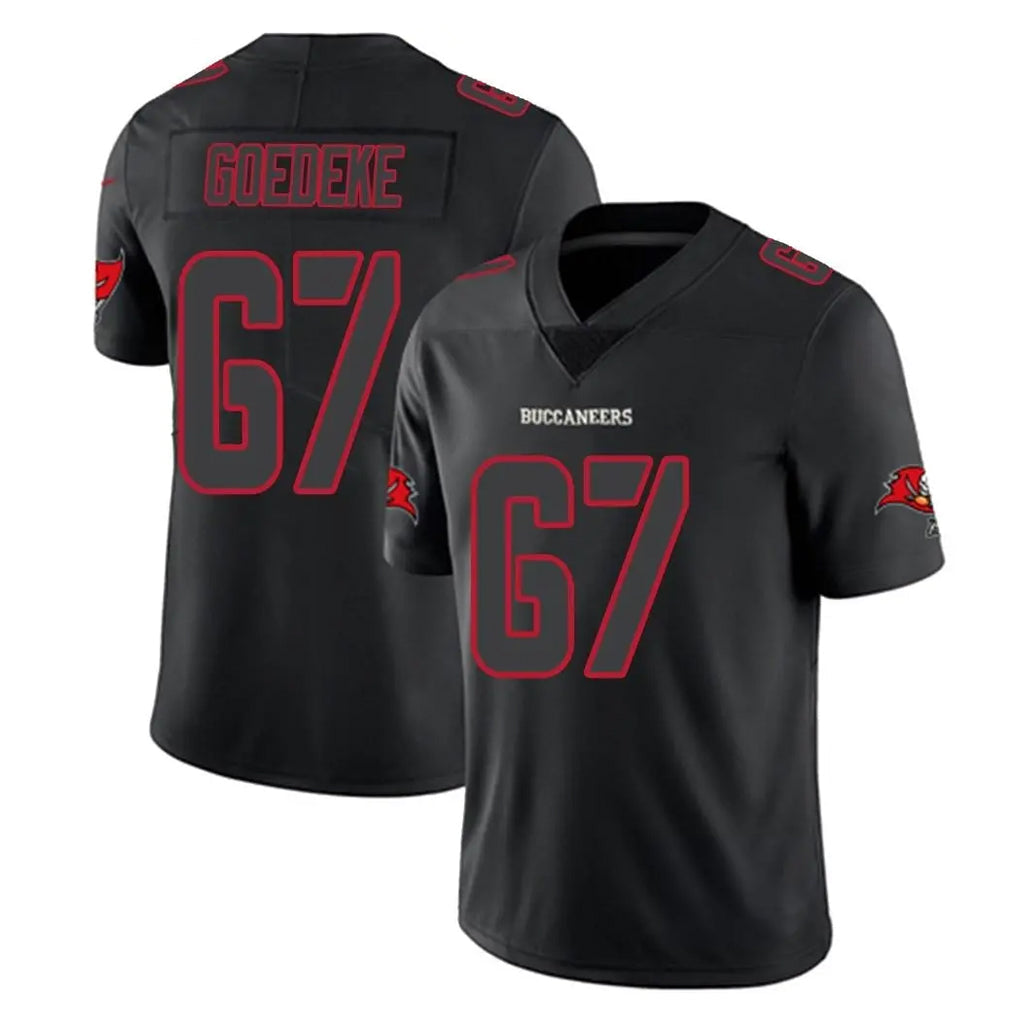 Punc TB.Buccaneers #67 Luke Goedeke Player Black Impact Limited Home Game Stitched Jerseys