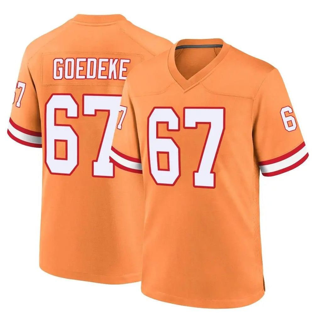 Punc TB.Buccaneers #67 Luke Goedeke Player Orange Throwback Home Game Stitched Jerseys