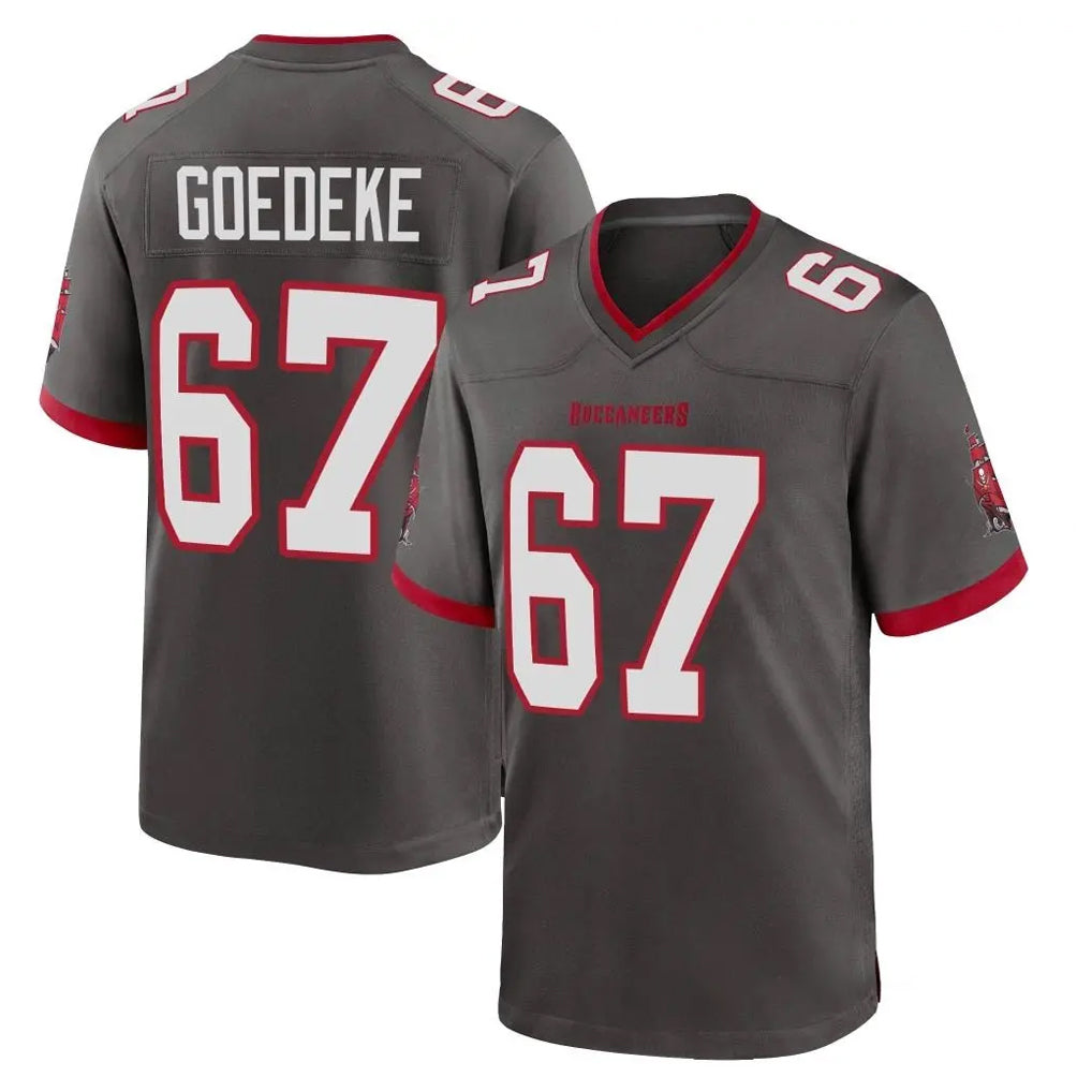 Punc TB.Buccaneers #67 Luke Goedeke Player Pewter Alternate Home Game Stitched Jerseys