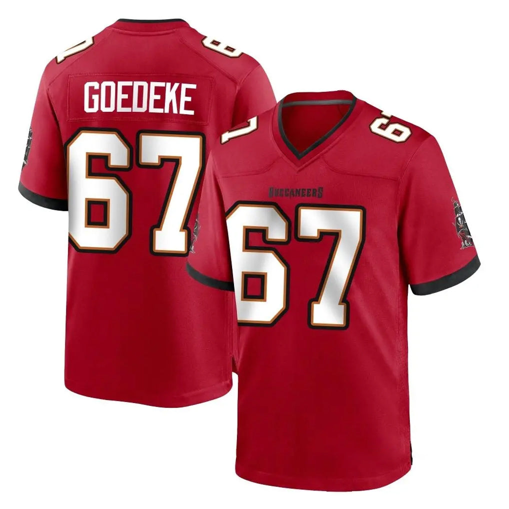Punc TB.Buccaneers #67 Luke Goedeke Player Red Home Game Stitched Jerseys