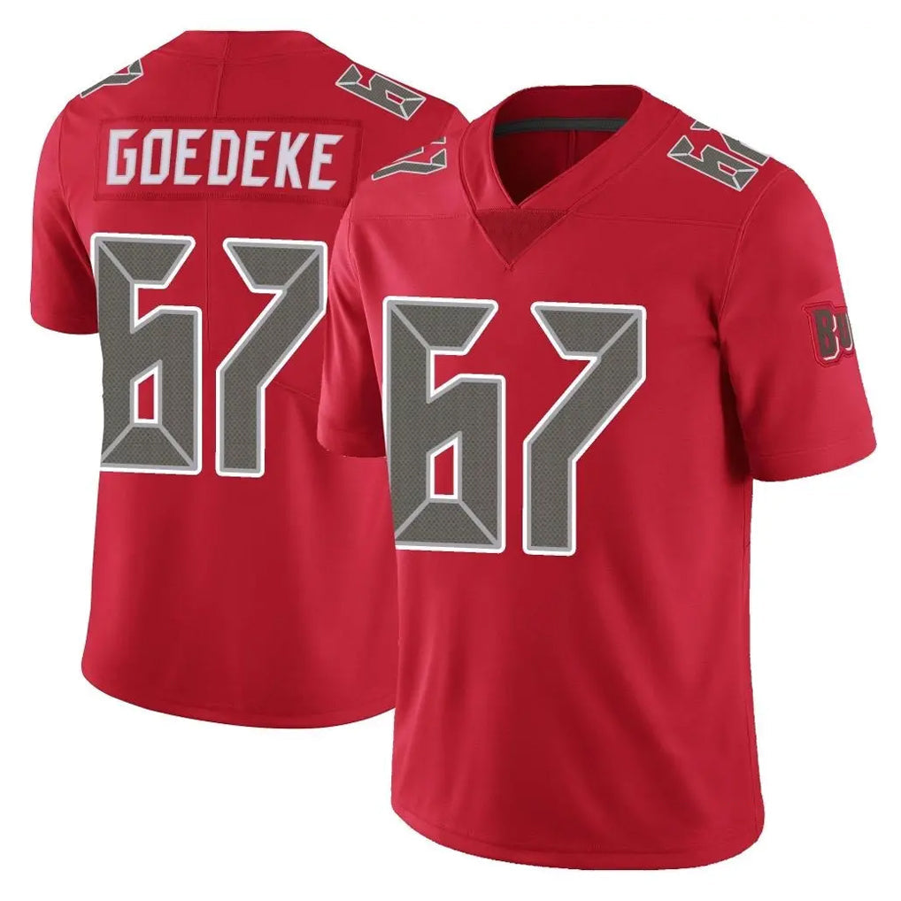 Punc TB.Buccaneers #67 Luke Goedeke Player Red Limited Color Rush Home Game Stitched Jerseys