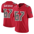 Punc TB.Buccaneers #67 Luke Goedeke Player Red Limited Color Rush Home Game Stitched Jerseys