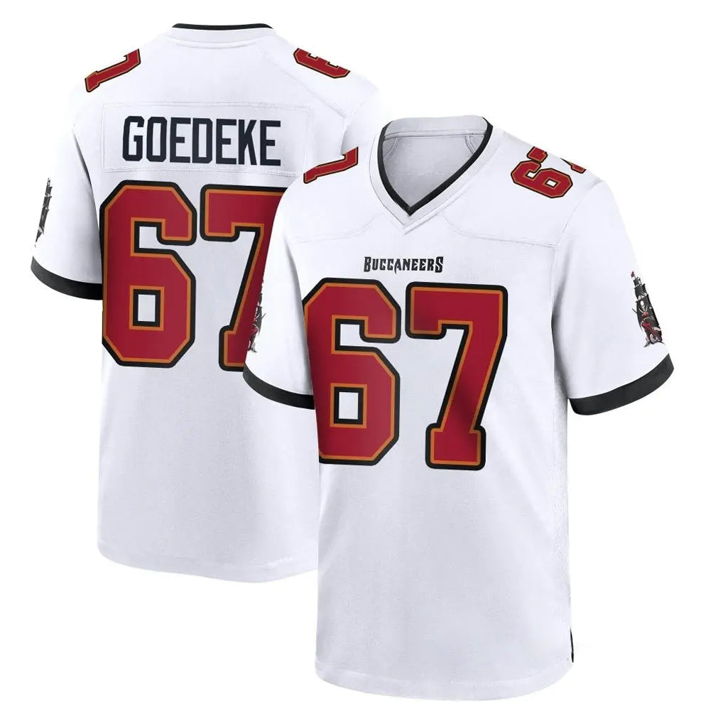 Punc TB.Buccaneers #67 Luke Goedeke Player White Home Game Stitched Jerseys