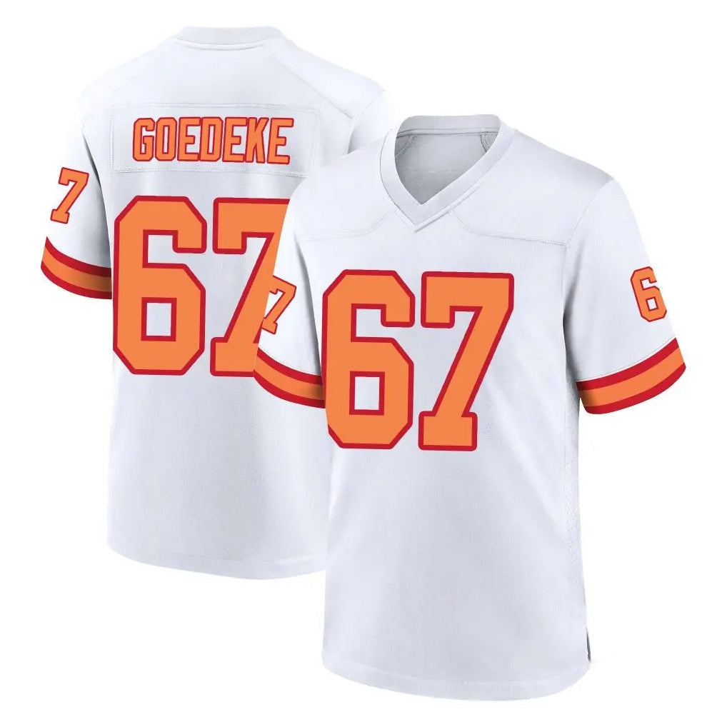 Punc TB.Buccaneers #67 Luke Goedeke Player White '76 Home Game Stitched Jerseys